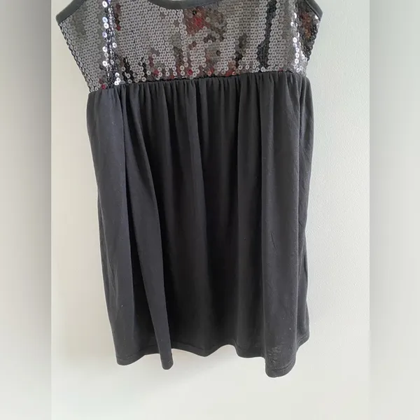 Love Rocks Black Sequin Tank Top Size Large New Without Tag Y2K Party Concert - Image 3