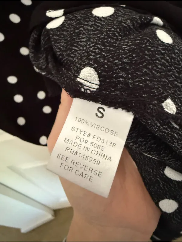 VICI Black & White Polka Dot Faux Wrap Dress Midi Dress Size Small - Image 5