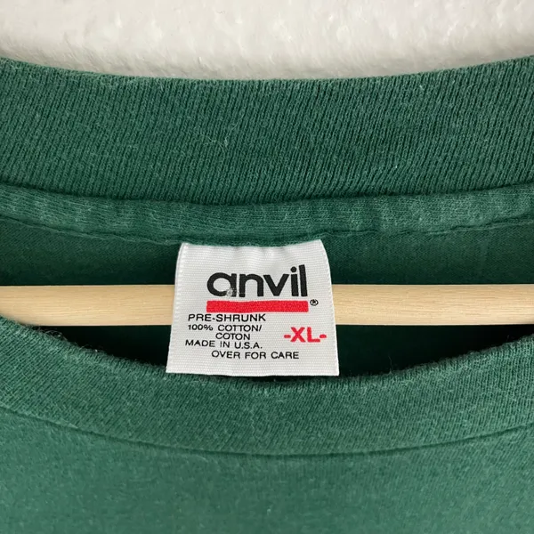 Vintage 1994 Dark Green Fox Hunt Sport Single Stitch Short Sleeve Graphic Tee - Image 8