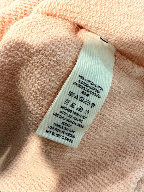 NWOT Free People Size XS Pink Ooh La Ruffle Yoke Long Sleeve Raw Hem Sweatshirt - Image 10