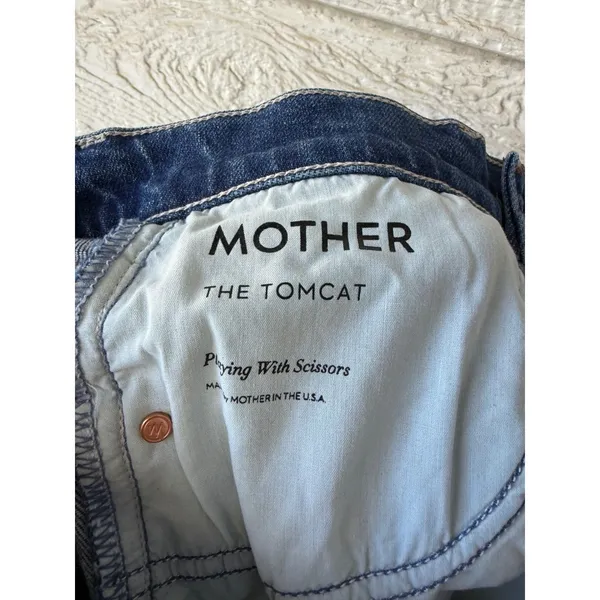 Mother‎ Superior The Tomcat Playing W Scissors High Rise Straight Jeans Size 25 - Image 6