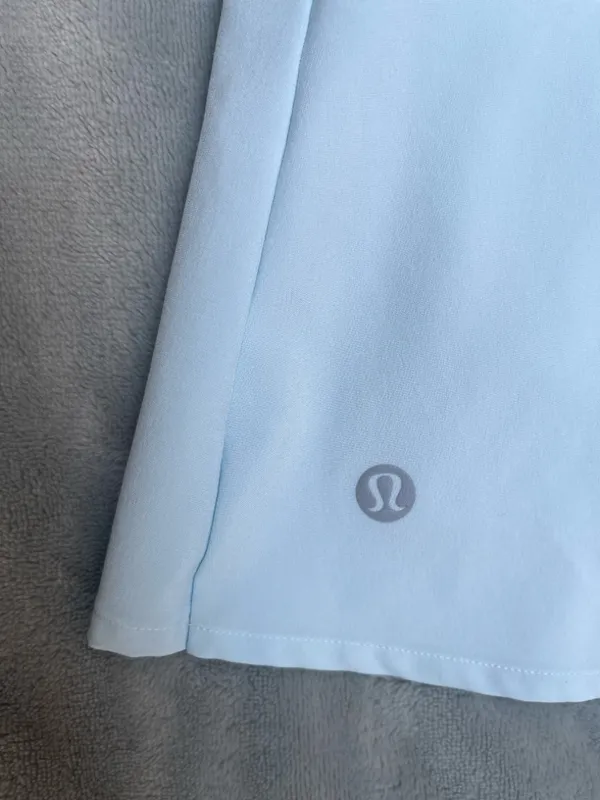 Lululemon Asymmetrical Pleated Tennis Skirt Powder Blue/white Pickleball Golf 10 - Image 6