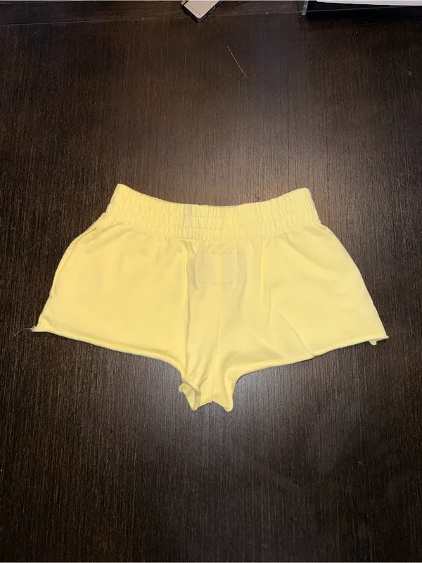 KatieJ NYC Dylan Shorts Butter Yellow Tween Knit Lounge Shorts - Image 3