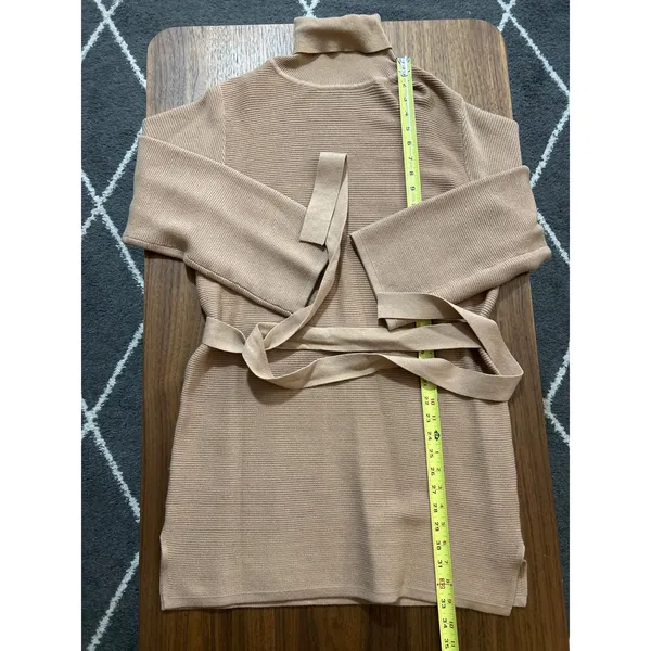 Kittenish Neutral Territory Oversized Ribbed Tan Mini Sweather Dress Size XS - Image 10