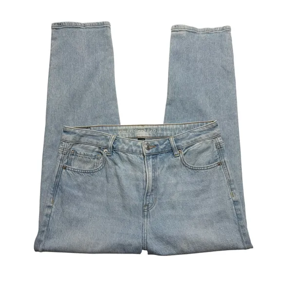 American Eagle Strigid Mom Jeans 10 Short Light Wash High Rise 90s - Image 2