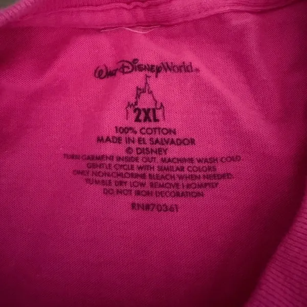 Walt Disney World Mickey Mouse Hot Pink Graphic T-Shirt XXL Disney Parks - Image 3