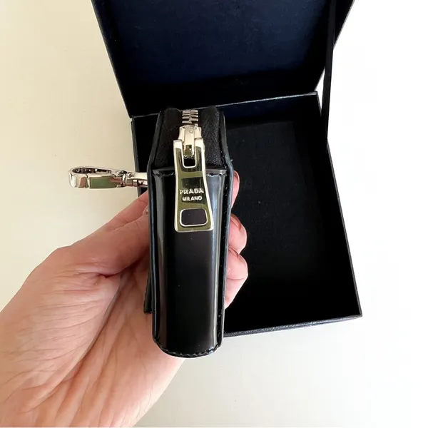 Prada Triangle-Shaped Mini Pouch in Black - Image 8