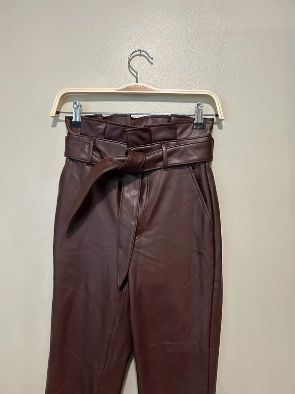 Abercrombie faux leather XXS brown pants - Image 2