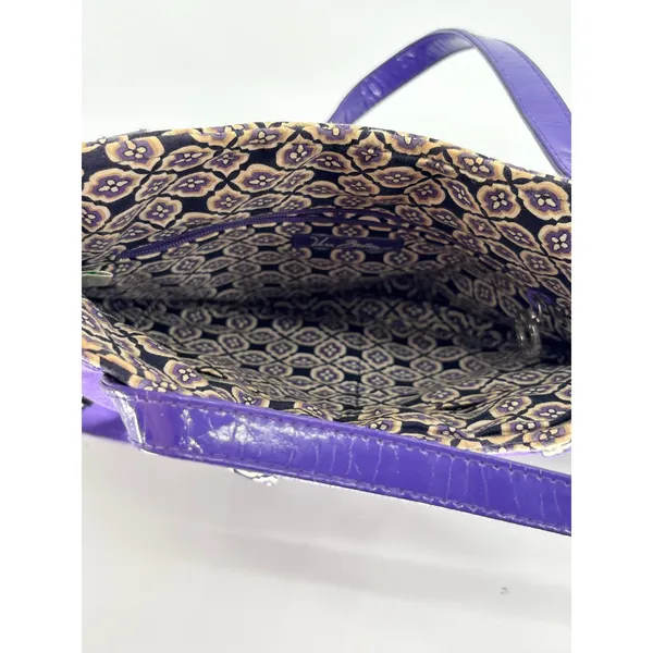 Vera Bradley Purple Paisley Ruffled Handbag Quilted Shoulder Tote‎ Wallet Set - Image 5