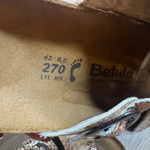 Betula Women's Licensed by Birkenstock Snakeskin Print Slides Size 11 - Image 8
