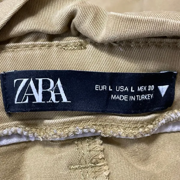 Zara Women's Green High Waisted Wide Leg Baggy Paperbag Trousers Pants Size L - Image 4