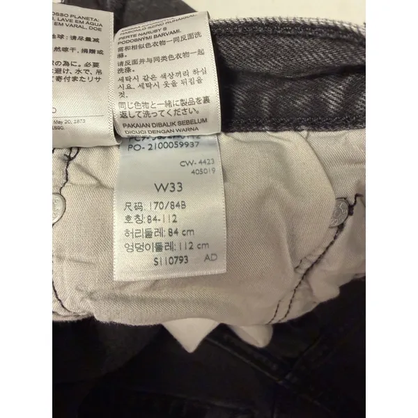 Levis 501 Original High‎ Rise Cut Off Denim Shorts Washed Black Gray W33 - Image 7