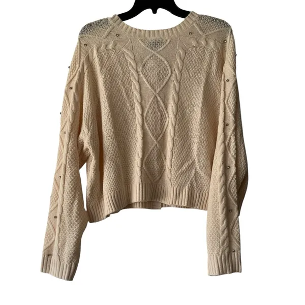 NWT‎ Torrid Cropped Cable Cardigan Embellished Sweater Cream Diamond Size 2X - Image 3