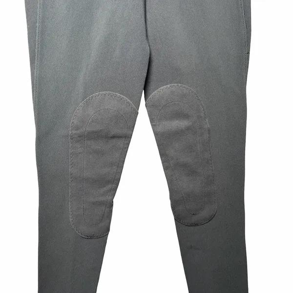 Irideon Riding Tights Womens L Gray Suede Knee Patch Equestrian Breeches USA - Image 5
