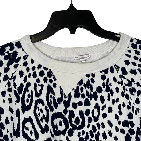 Gap Cotton‎ Pullover Sweatshirt Women Small Leopard Print Long Sleeve Crewneck - Image 2