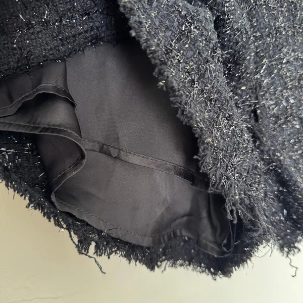 Zara Studio Black Tweed Sparkle High Waisted Shorts Size Medium New - Image 6