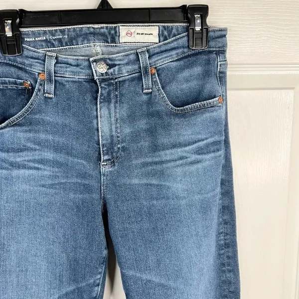 AG Adriano Goldschmied Women's Prima Ankle Cigarette Leg Jeans Size 29 Medium Wash Blue Denim - Image 10