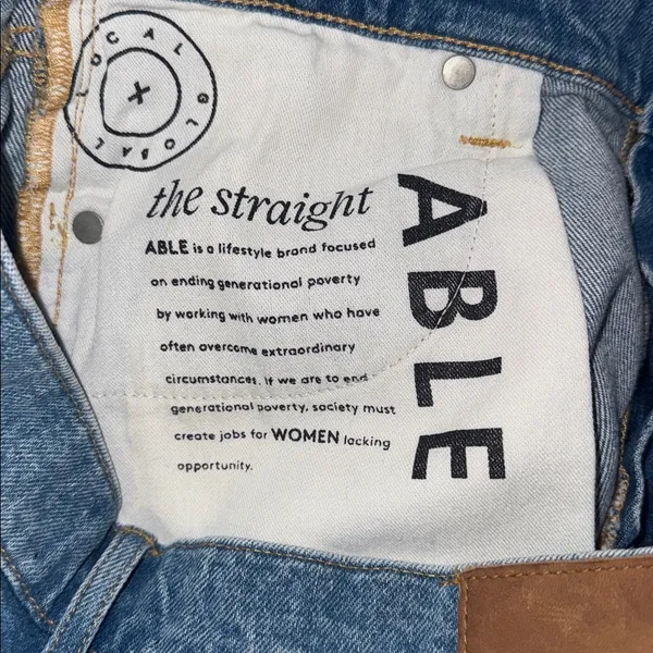 ABLE High Rise Straight Leg Jeans Stretch Denim Women’s 31 - Image 12