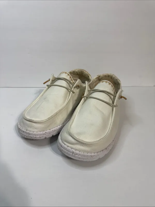 Hey Dude Women's Cream Slip-On Sneakers with Tan Heel Accent - Image 5