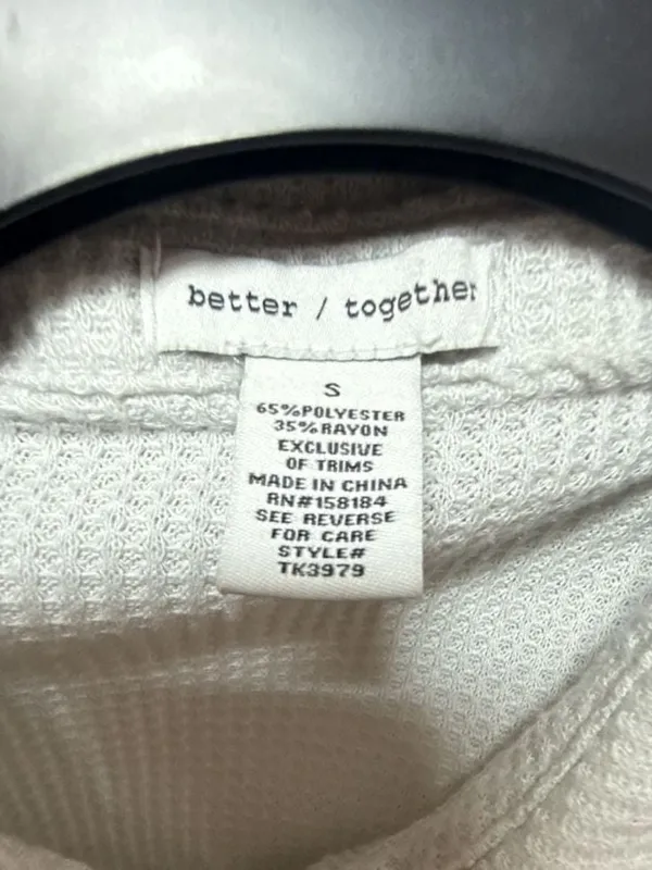 Better Together White Waffle Knit Button-Down Long Sleeve Shirt - Image 2