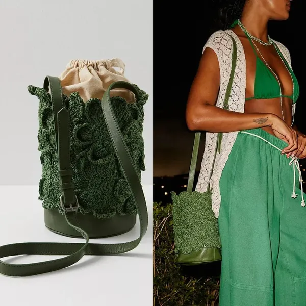 Free People Best In Show Bucket Bag in Hunter Green NWOT $108 - Image 10