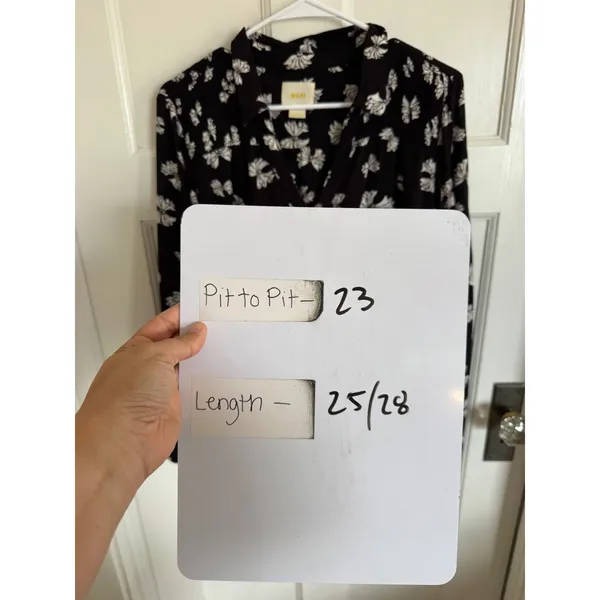 Maeve‎ Anthropologie Emory Bow Printed button down top size US12 (large) - Image 8