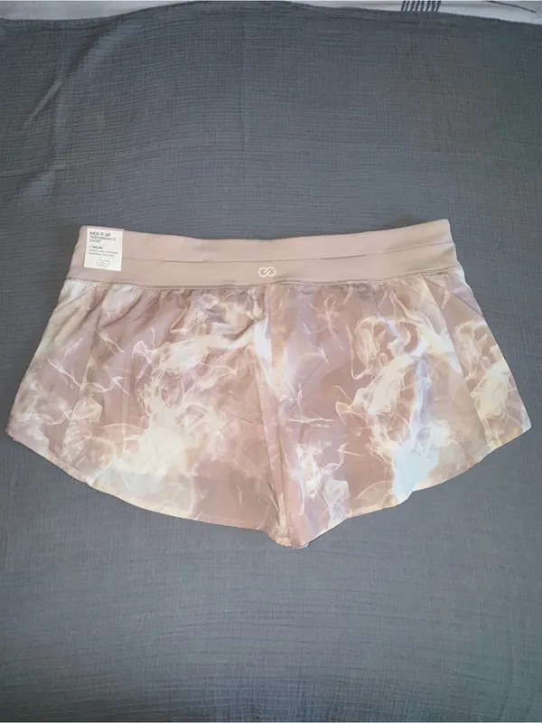 Tie-Dye Light Pink Athletic Shorts with Wide Waistband - Image 2