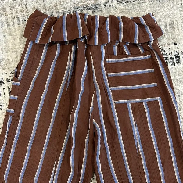 Free People come to play striped wide leg cropped pants - Image 8