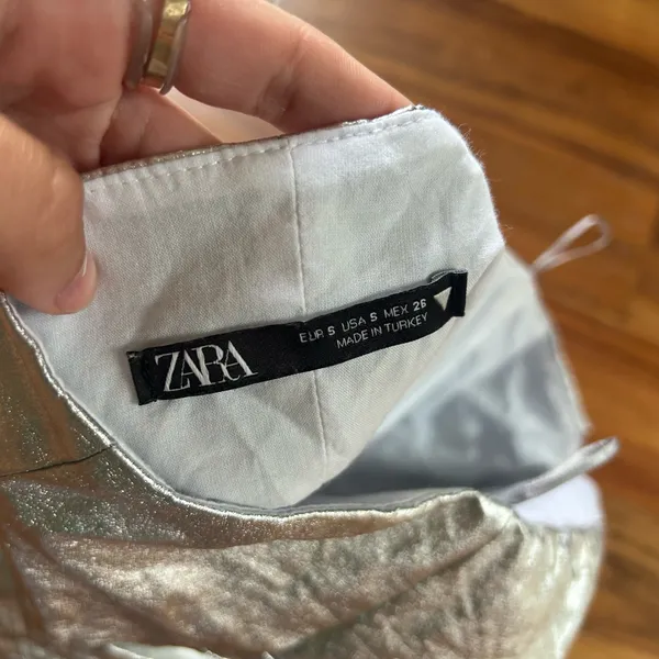 Zara Metallic Strapless Tank Top - Image 5