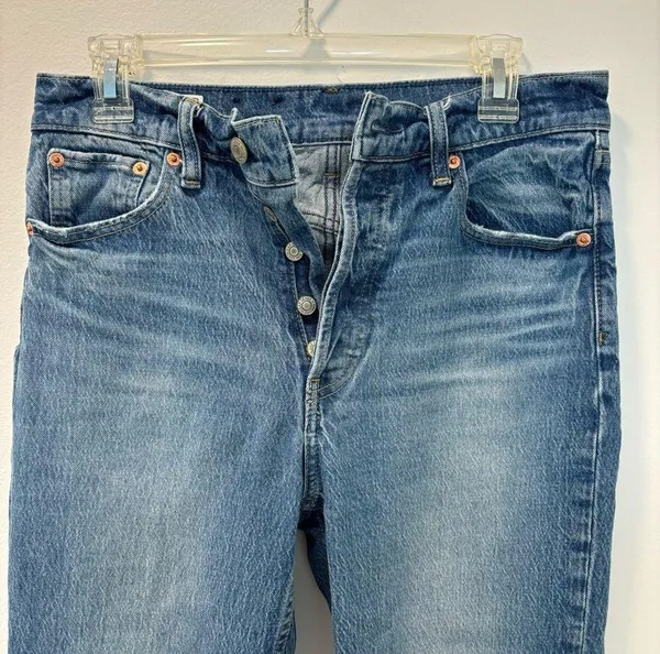 Gap Denim Cheeky Straight High Rise Button Fly Medium Wash Jeans - Image 4