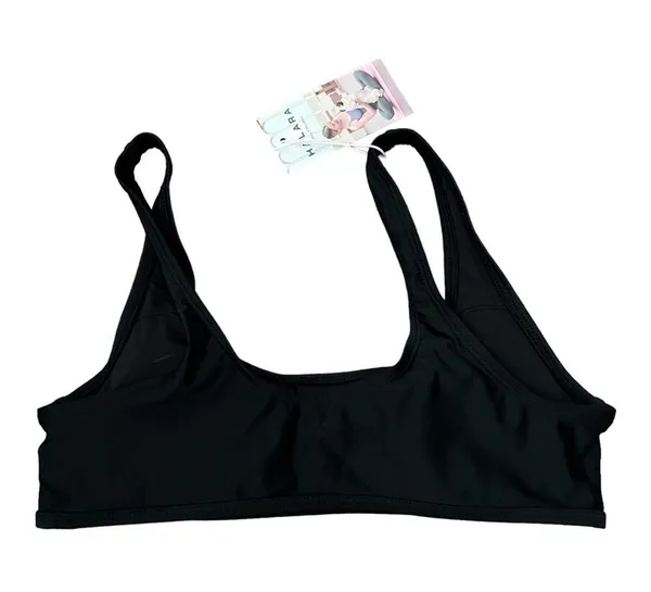 Halara Solid U Neck Bikini Top Swimsuit Small Women’s Black NWT - Image 2