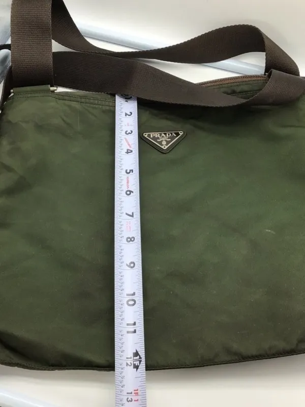 Authentic Vintage Prada Green Nylon Shoulder Bag | Serial 31 | As-Is - Image 11