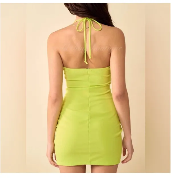 Lime green dress Size M - Image 3