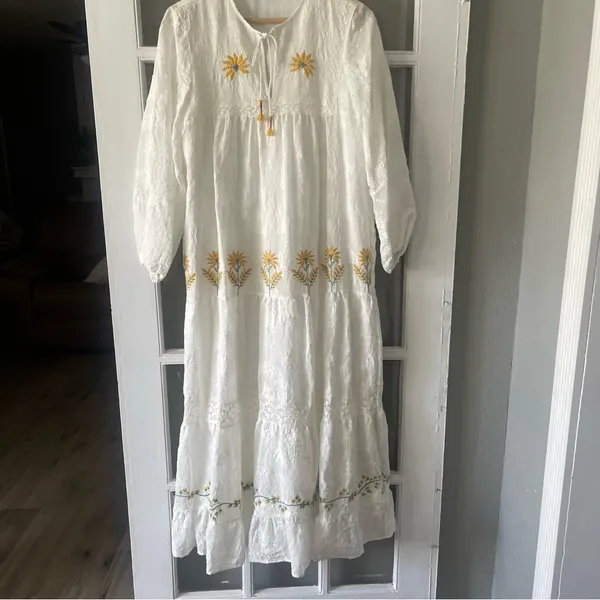 Zara Crochet Embroidered Dress Maxi‎ Bloggers Fav - Image 10