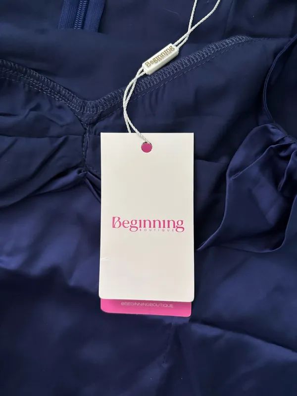 Beginning Boutique Homecoming Dress Navy - Image 4