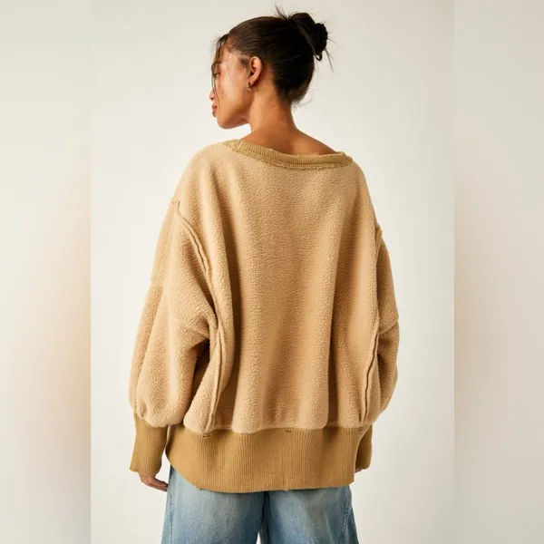NWOT Free People We The Free Cozy Camden Sweatshirt In Sandstorm Sold Out Color - Image 3