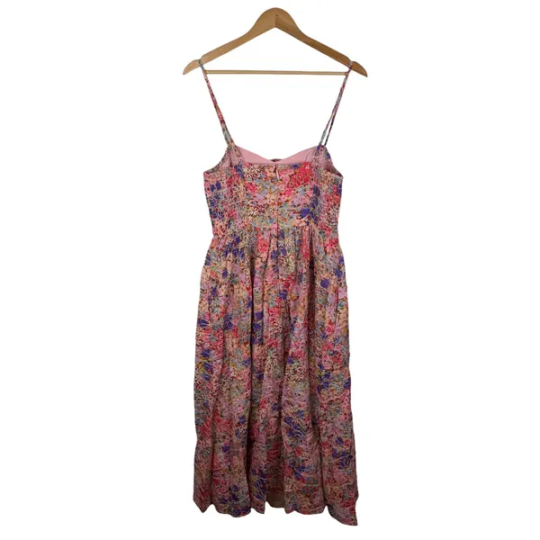 NWT Avara Just Me Iris Floral Embroidered Midi Dress Medium Smocked Cottage Boho - Image 7