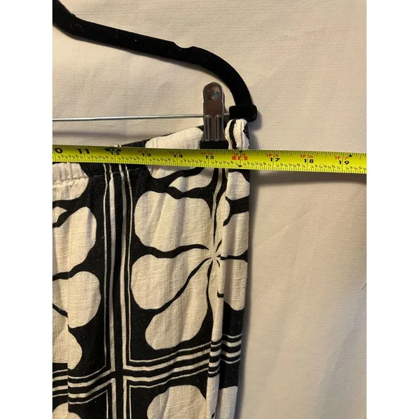 4th & Reckless Linen Blend Beach Pants Black and White Floral Print Size XXL - Image 5