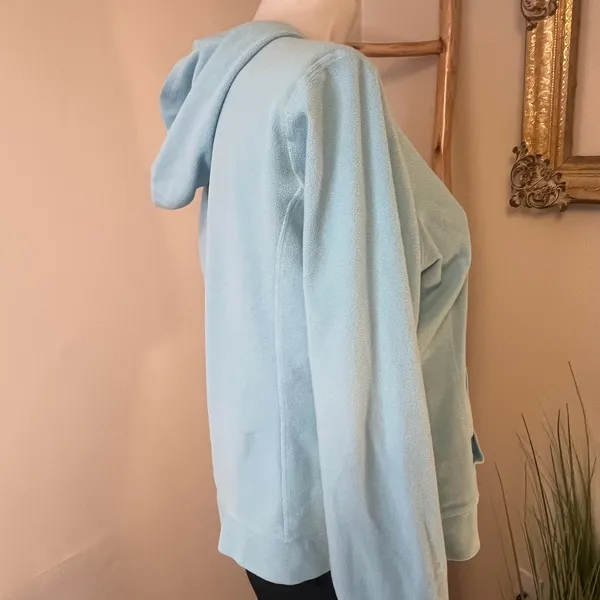 L.L. Bean Lightweight Full Zip Hoodie, Womens Size Large, Light Blue - Image 4