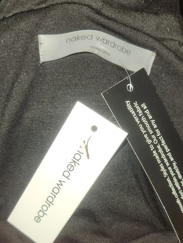 NWT Naked Wardrobe Off The Shoulder Cowl Neck Black Top Blouse Shirt L NW - Image 5