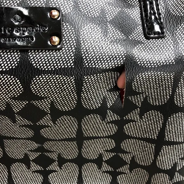 Kate Spade Black Gray Spade Print Extra Large Tote Bag - Image 3