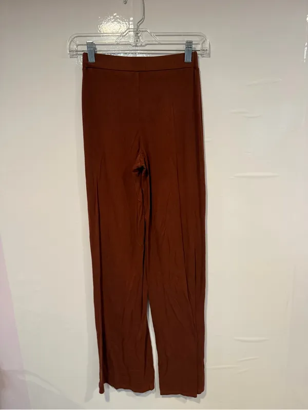 Wide‎ Leg Button Front Out from Under Pants - Rust Brown - Image 4