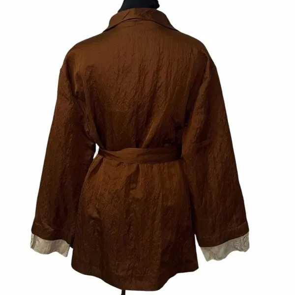 Zara Brown Belted Wrap Kimono Oversized Jacket(Size Small) - Image 5