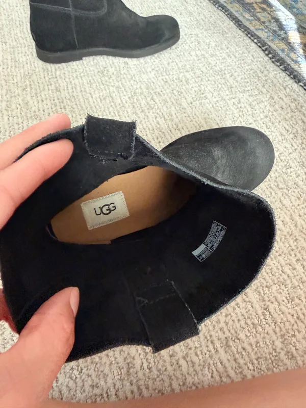 Ugg Josefene black oiled suede flat ankle combat Moto boots 8 - Image 7