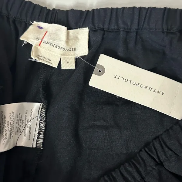 Anthropologie Micro Mini Classic Black Linen Blend Shortie Shorts Size L NWT - Image 7