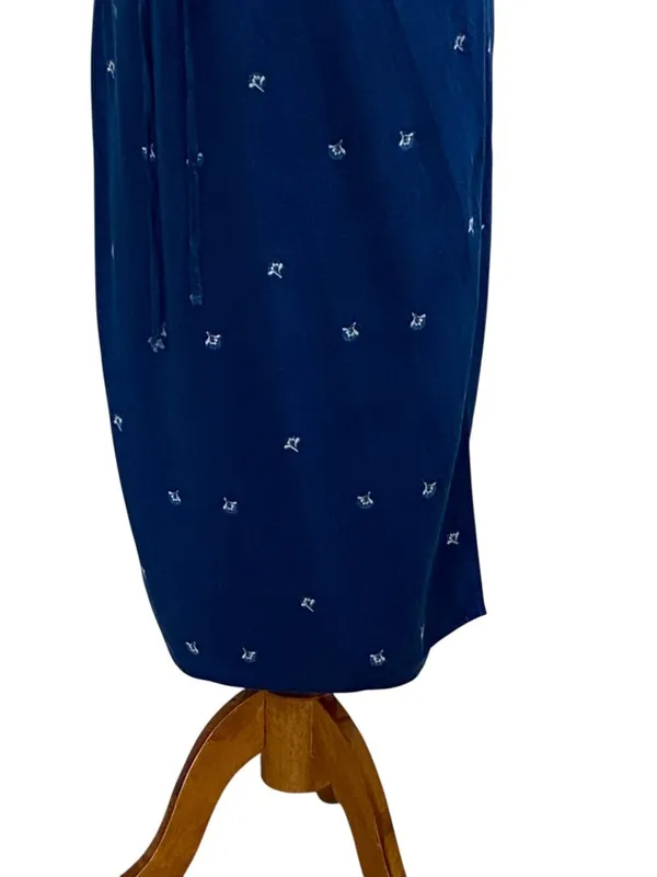 Universal Thread Midi Floral Wrap Dress Blue Size XL Vacation Beach Coastal Boho - Image 7