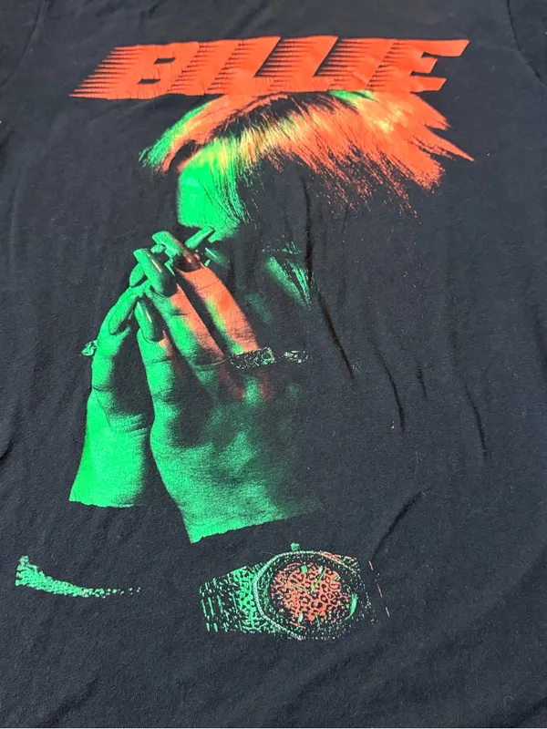 Billie Eilish Hand to Face T-Shirt | Small 💚 - Image 6