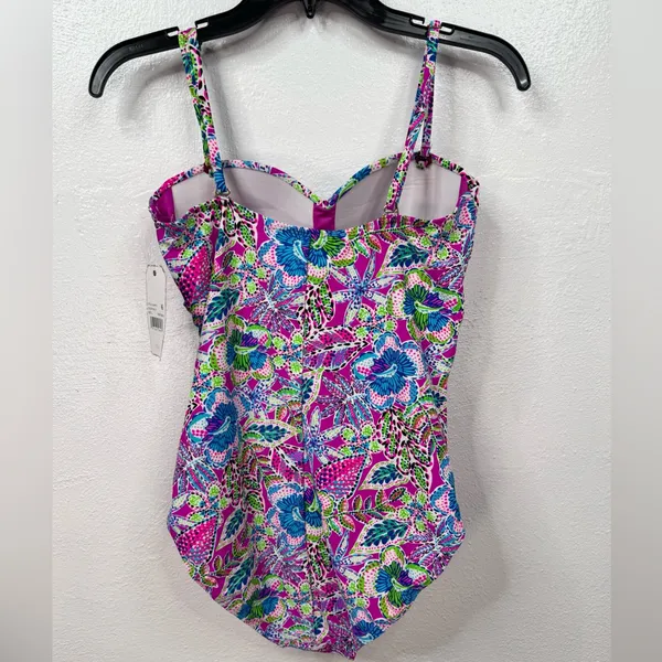 Stella Parker One Piece Swimsuit Womens Size L Purple Multicolor Floral - Image 2