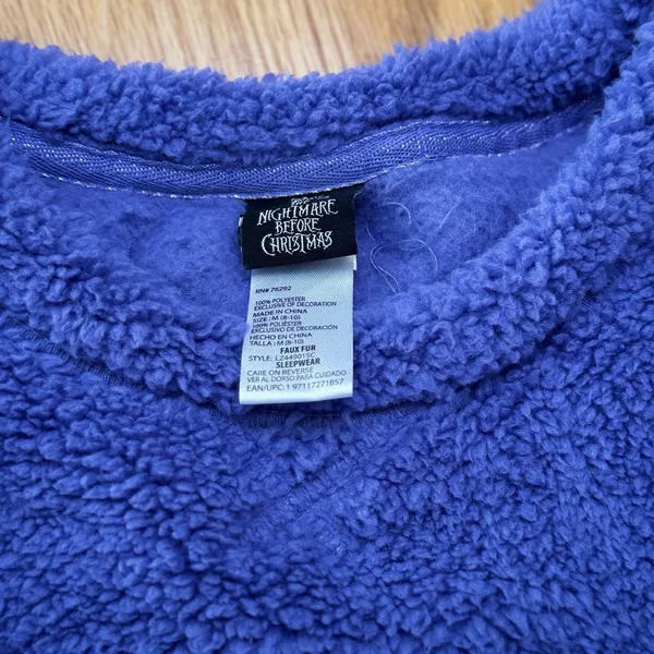 Disney Nightmare Before Christmas Fleece Long Sleeve Plush Pajama Top Purple M - Image 5