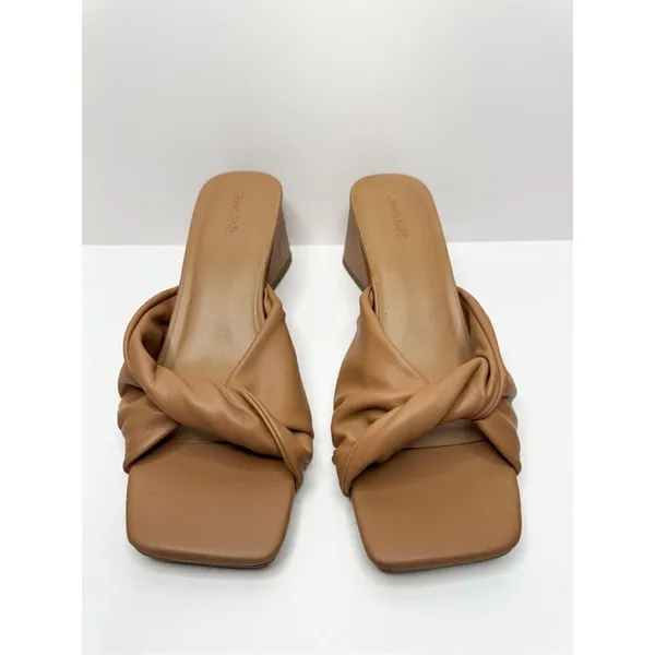 Open Edit Sandals Womens Size 9.5 Brown Edcora Slip On‎ Block Heel Shoes - Image 3
